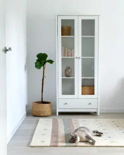 Vetrina in vetro NORNALUP 80 cm Bianco