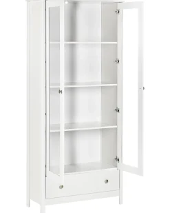 Vetrina in vetro NORNALUP 80 cm Bianco