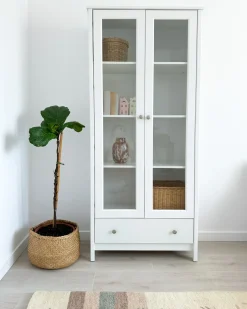 Vetrina in vetro NORNALUP 80 cm Bianco