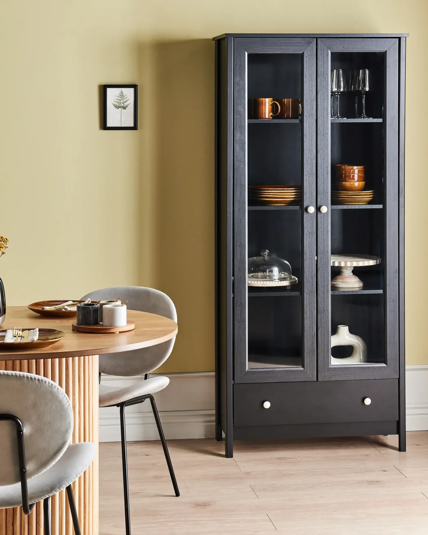 Vetrina in vetro NORNALUP 80 cm Nero