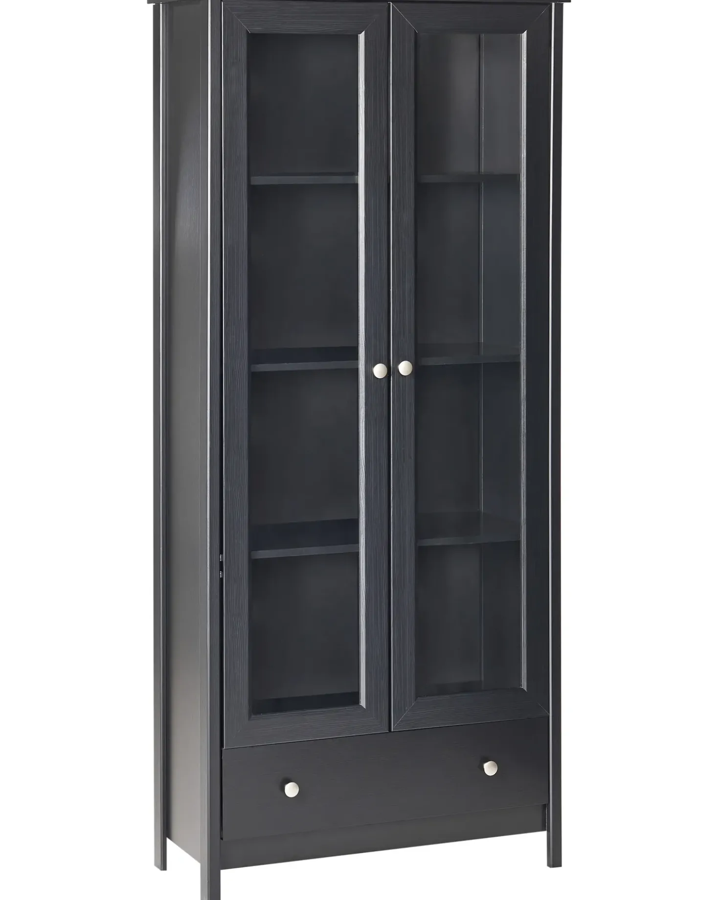 Vetrina in vetro NORNALUP 80 cm Nero