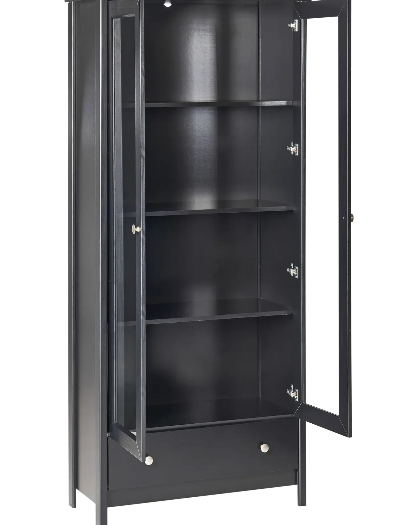 Vetrina in vetro NORNALUP 80 cm Nero
