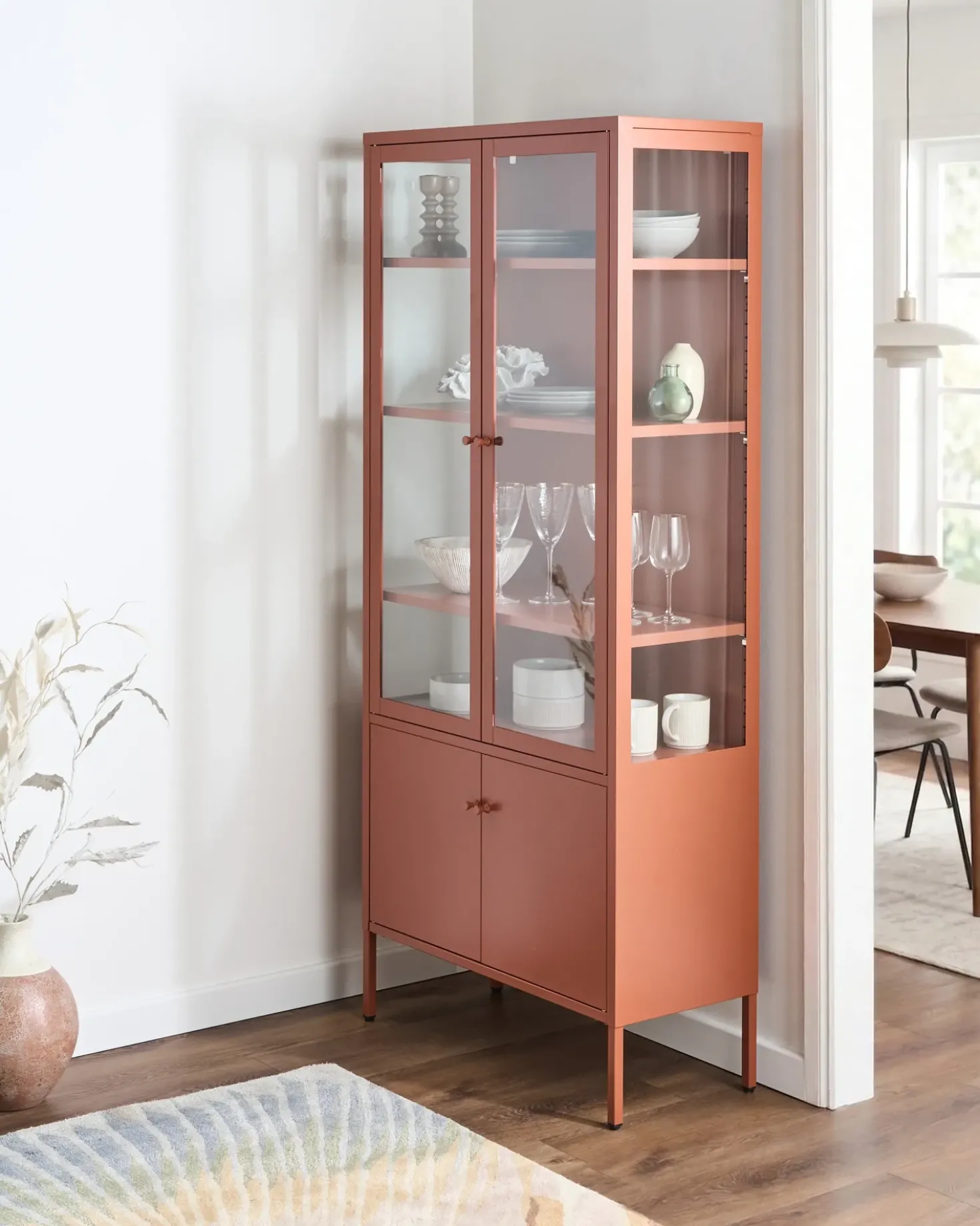 Vetrina in vetro OXTED Metallo 80 cm Marrone dorato