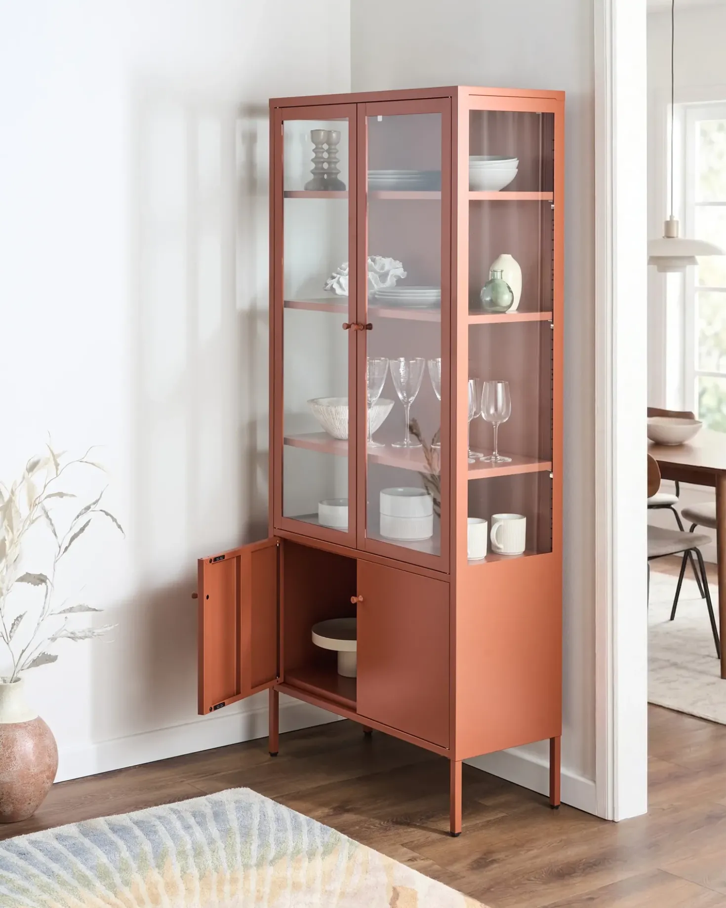 Vetrina in vetro OXTED Metallo 80 cm Marrone dorato