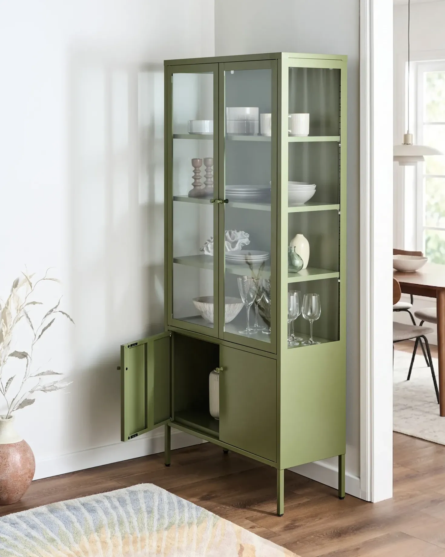 Vetrina in vetro OXTED Metallo 80 cm Verde