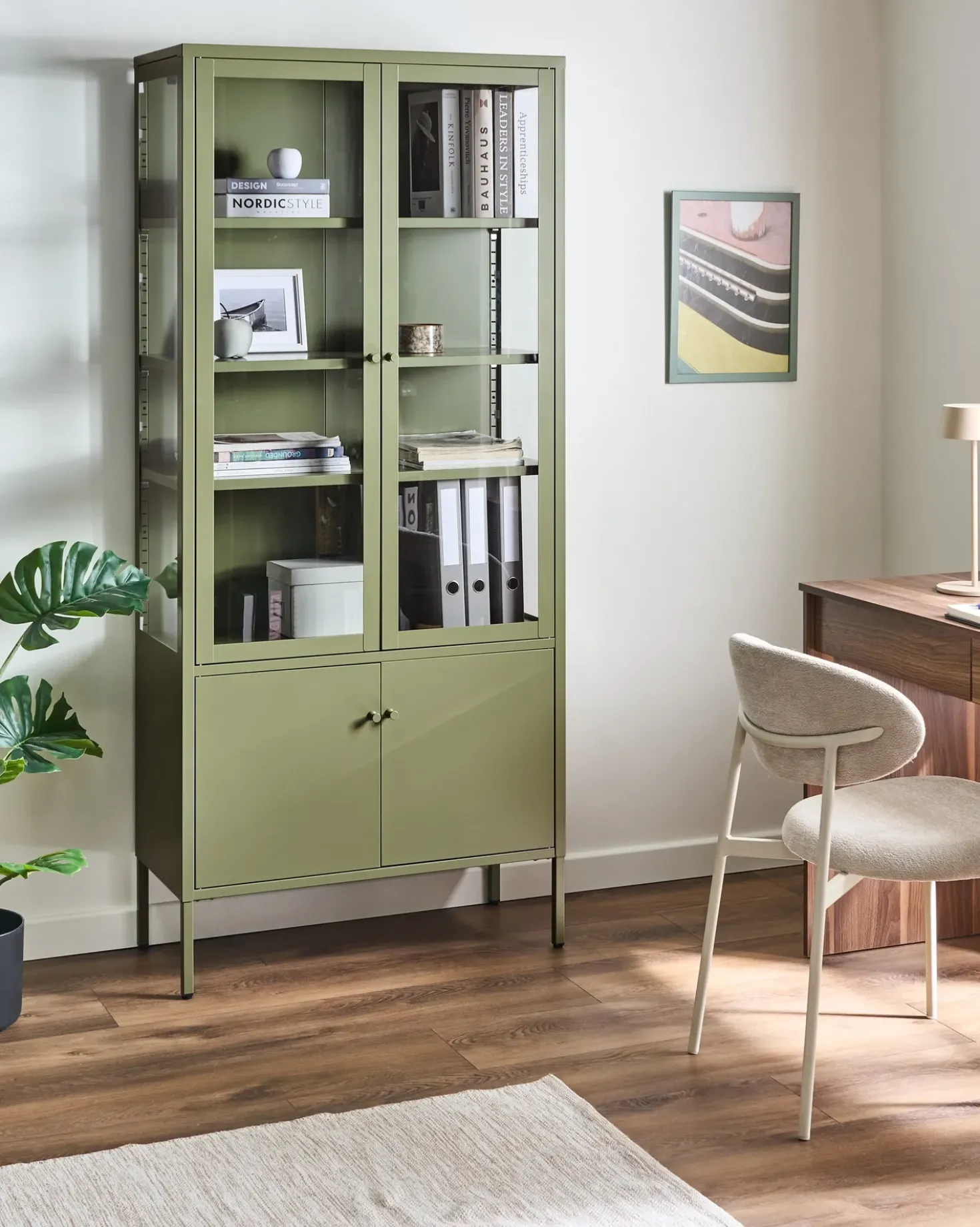 Vetrina in vetro OXTED Metallo 80 cm Verde