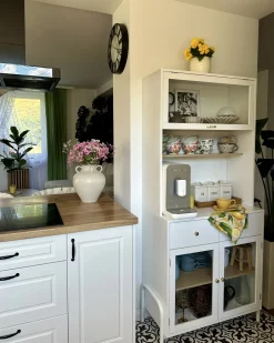Vetrina in vetro PARLIN 82 cm Bianco