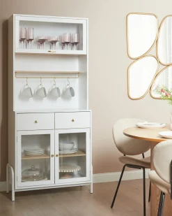 Vetrina in vetro PARLIN 82 cm Bianco