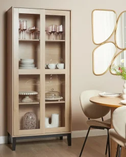 Vetrina in vetro RUMSON 80 cm Marrone chiaro