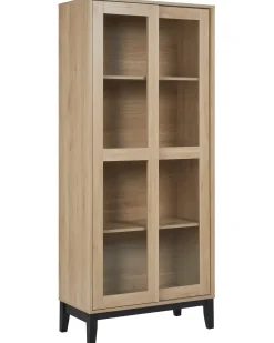 Vetrina in vetro RUMSON 80 cm Marrone chiaro