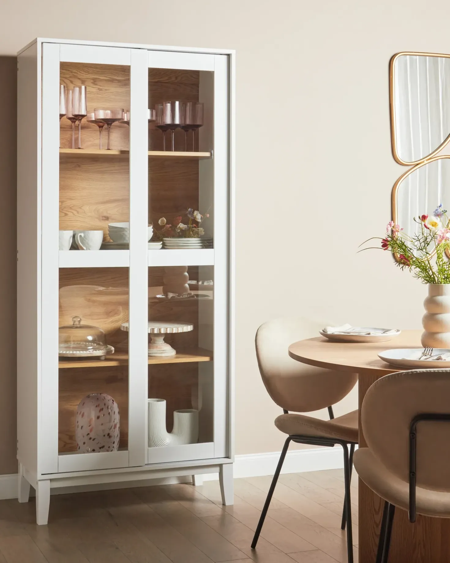 Vetrina in vetro RUMSON 80 cm Bianco