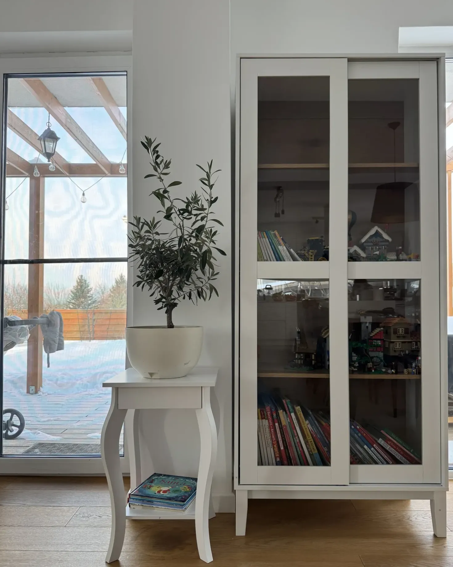 Vetrina in vetro RUMSON 80 cm Bianco