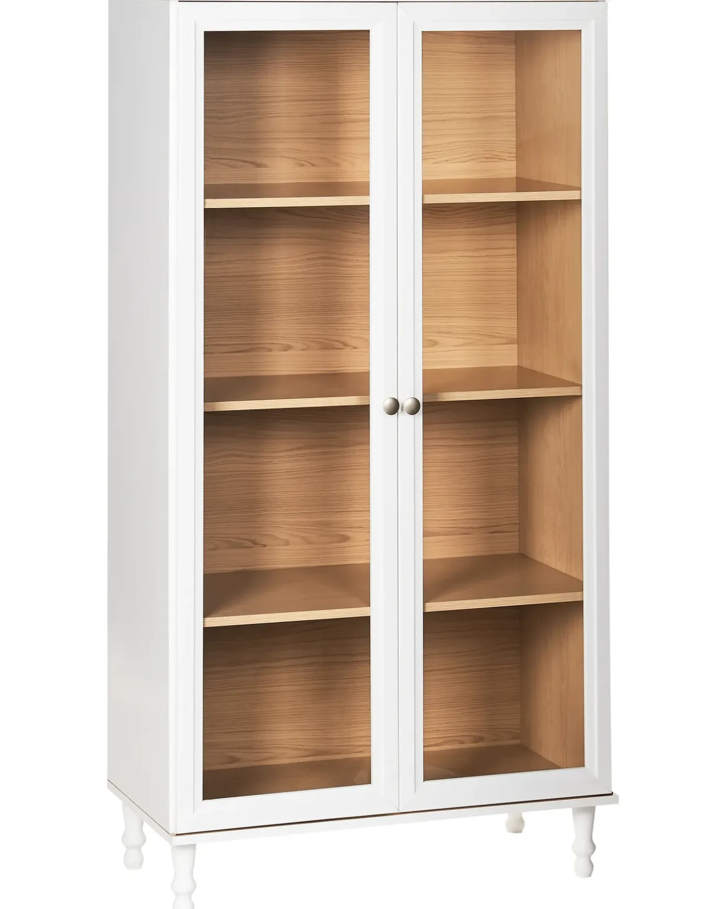 Vetrina in vetro TINGLEDALE 80 cm Bianco