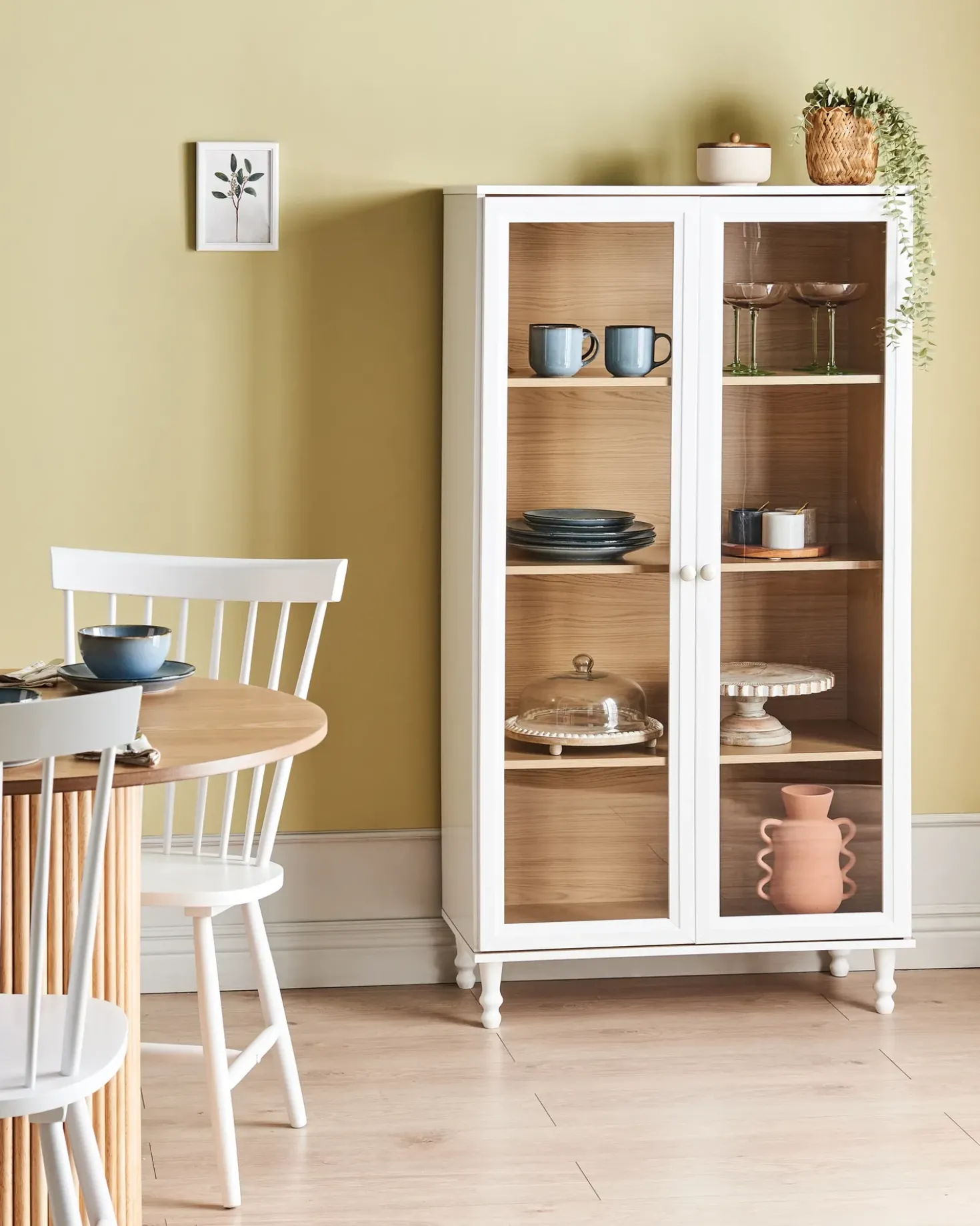Vetrina in vetro TINGLEDALE 80 cm Bianco